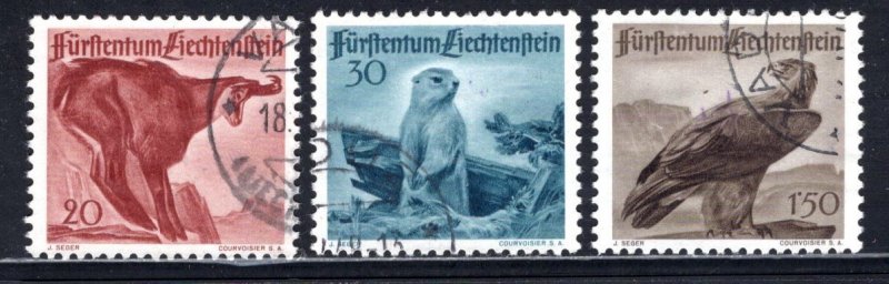 Liechtenstein #223-225   Used    VF   CV $24.15  ....   3510094