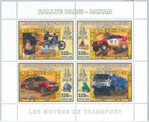 M2354 - 2006 CONGO, MINIATURE SHEET: Cars, Motorbikes, Trucks, Dakar-Paris Rally