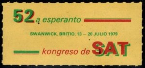 1979 Great Britain Poster Stamp 52nd Esperanto Congress Of SAT Swanwick, Britain
