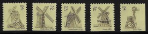 U.S. #1738-42 MNH; 15c Windmills - set of 5 (1980)