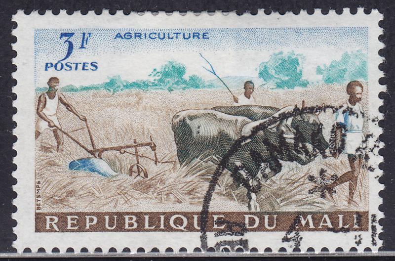 Mali 19 CTO 1961 Plowing The Fields