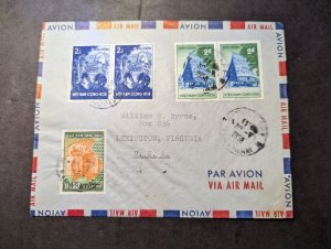 1958 Vietnam Airmail Cover Tourane to Lexington VA USA