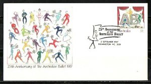 Australia, 1987 issue. Australian Ballet, 25 years. Postal Envelope. First day ^