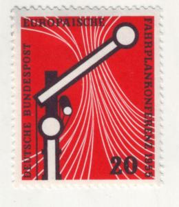 J136 jls stamps 1955 germany set/1 railroad tracks signal mh