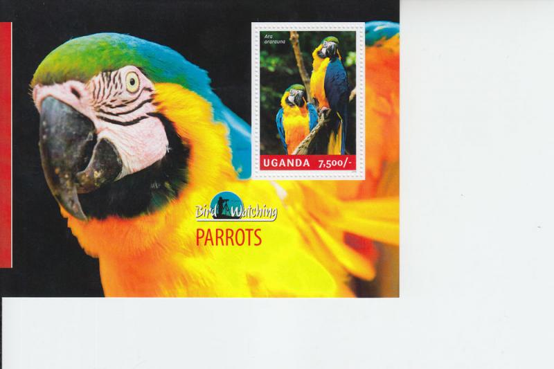 2014 Uganda Parrots SS (Scott 2124) MNH