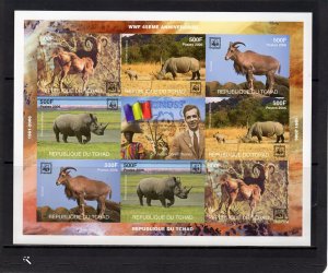 Chad 2006  WWF 45th.Anniversary Sir Julian Huxley Sheetlet (8) IMPERFORATED MNH