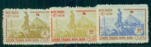VIETNAM NORTH #17-19, Victory at Dien Bien Phu, Complete set, og, NH, Scott $65.
