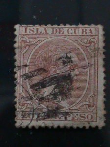 ​CUBA-1894 SC#152 KING ALFONSO XIII-USED-VF-130 YEARS OLD- FANCY CANCEL