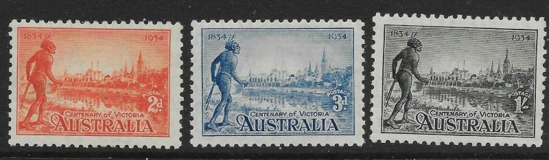 AUSTRALIA SG147/9 1934 VICTORIA CENTENARY SET MTD MINT*