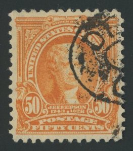 USA 310 - 50 cent Jefferson - VF/XF Used with oval cancel