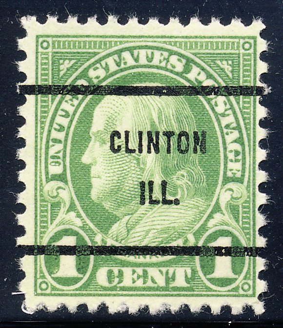 Clinton IL, 632-61 Bureau Precancel, 1¢ Franklin