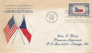 Overun Nations Czechoslovakia Flag FDC