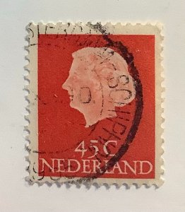 Netherlands 1953 Scott 353 used - 45c, Queen Juliana