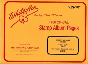 WHITE ACE 2022 United Nations Singles Stamp Album Supplement UN-70