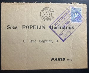 1913 Medellin Colombia Commercial Cover To Paris France