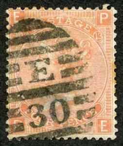 SG94 4d Vermilion Plate 13 Cat 70 Pounds Fine Used