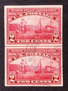 US 373 2c Hudson-Fulton Used Vertical Pair VF appr.