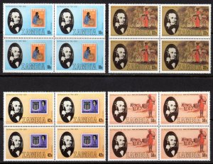 Zambia 1979 Sc#204/207 Bicycle/Fauna/Stamp on Stamp/R.Hill Block of 4 MNH
