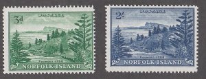 Norfolk Island # 23-24, View of Ball Bay, Mint NH, 1/2 Cat.