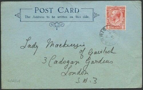 GB SCOTLAND ISLE OF HARRIS 1918 postcard HARRIS cds........................40618 