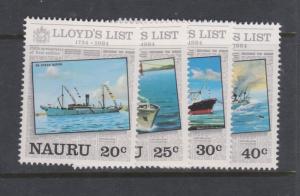 Nauru 1984 Lloyd's List Sc#280-283 MNH