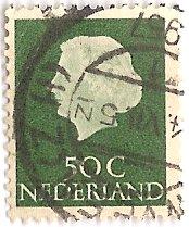 Netherlands 354 (used) 50c Queen Juliana