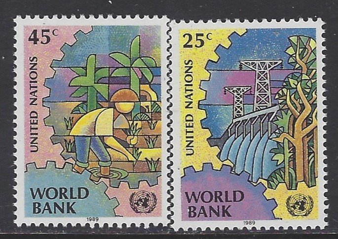 United Nations, Scott #546-547; World Bank, MNH