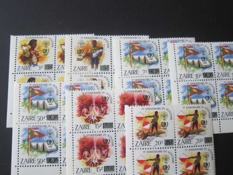 Zaire 1985 Sc 1207-13 set Block MNH