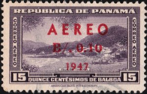 PANAMA - 1947 Mi.343 10c/15c violet Air Mail - VF Used