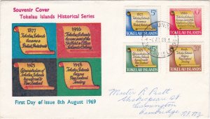 Tokelau # 16-19, History of Tokelau Islands, First Day Cover