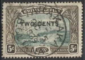 BRITISH GUIANA 1899 Sc 157, Used 2c/5c Mt Roraima VF, SOTN ARAKAKA cancel