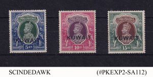 KUWAIT - 1939 OVPT ON INDIA STAMPS KGVI SG#49,50 & 51 CV=223.00 GBP - 3V MLH