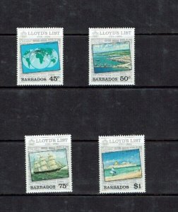 Barbados: 1984,  250th Anniversary of Lloyds List,  MNH set