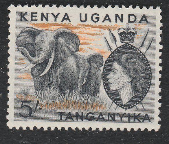 KENYA UGANDA TANGANYIKA 1954 QE 5/- Elephant MNH SG178.....................65710