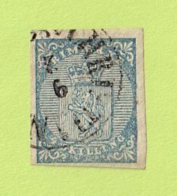 NOR SC #1 1855 Coat of Arms 4-margins, CV $165.00