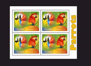 Stamps. Fauna. Birds. Parrots  2023 year 9 sheets perforated Gabon NEW