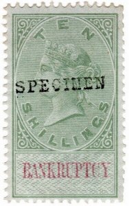 (I.B) QV Revenue : Bankruptcy 10/- (1889) specimen