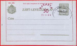 aa1915 - HUNGARY - Postal History - STATIONERY LETTER CARD Baranya K1 II-