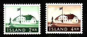 Iceland-Sc#315-6- id2-unused NH set-Government Building-1958-