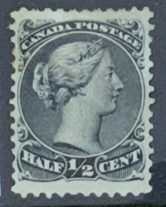 CANADA 1873  HALF CENTS  SG62 (p11.75 x 12) MOUNTED MINT.CAT £110 WELL CENTRED