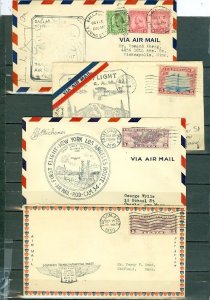 US 1928/30 LOT of (4) AIRMAIL COVERS incl. (3) SIGNED...CACHETS