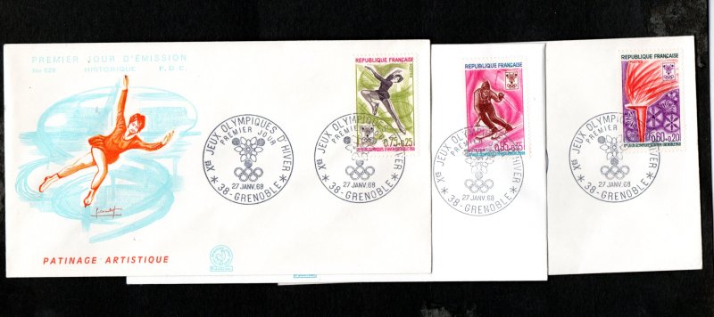 FRANCE 1968 WINTER OLYMPICS FDCs