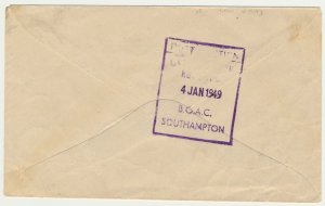 GB  airmail  to Australia cover backstamped BOAC Southampton 1949  see scans