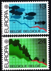 BELGIUM 1986 EUROPA: Nature. Fish and Forest Extinction. Complete set, MNH