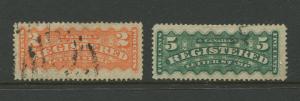 Canada  #F1,F2  Used  1875  2 Single Stamps