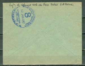 FRANCE 1947 CATHEDRALS #B213-17 + OTHERS on REGISTERED AIR COVER TO CANADA