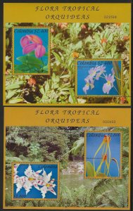 Colombia 2003, Scott 1209-1212, Colombian Orchids, Set of 4 Souvenir Sheets