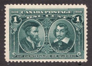 Sc#97 - Canada 1908 - 1¢ - KEVII Quebec 300th Cartier & Champlain - MNH