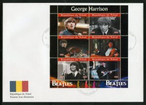 CHAD 2022 THE BEATLES GEORGE HARRISON SHEET FIRST DAY COVER