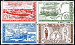 Lundy Islands Stamps MNH Life Boat Block